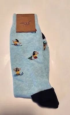 NWT J.Crew Blue Mens Mermaid Print Lightweight Socks Novelty Ocean • $9.99