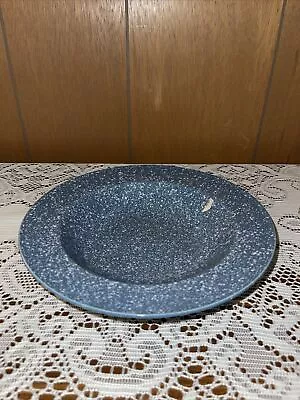 1 Mikasa Ultrastone Country Blue Bowl Soup/Salad Rimmed Speckled 9 1/4  • $12