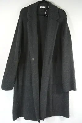 NEW Vince V614478279 Notch Collar Cardigan Coat In Charcoal Size XL #S4578 • $159.99