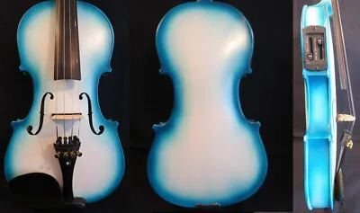 Blue-white Color Full Size Electric Violin +Acoustic Violin Good Sound  • $183.78