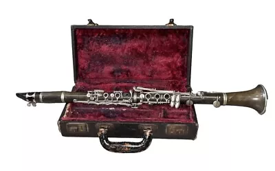 Vintage Wooden F.E. Olds & Son Ambassador Silvertone Clarinet With Case See Desc • $39.99