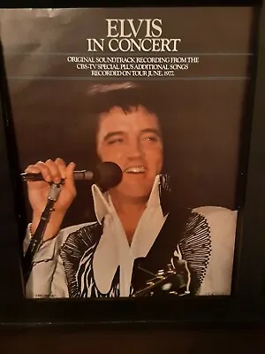 Elvis Presley In Concert Rare Original CBS Promo Poster Ad Framed! #3 • $85