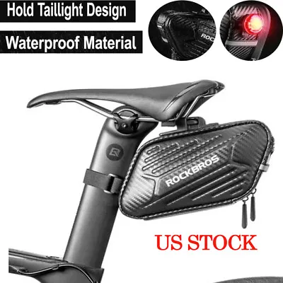 ROCKBROS Cycling Hard Shell Seat Bag Bicycle Waterpoof  Buckle Saddle Bag Black  • $15.63