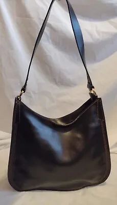 Francesco Biasia Italy Black Genuine Leather Handbag Purse • $34