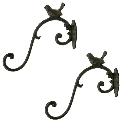 Woodside Cast Iron Decorative Garden Hanging Basket Hooks/Brackets Pack Of 2 • £9.99