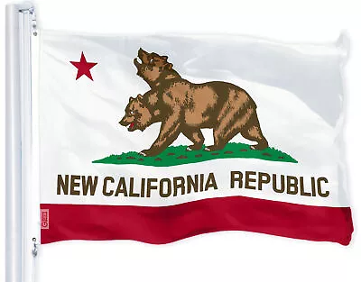 G128 Double Head New California Republic Flag Banner 3x5ft 150D Polyester • $12.99