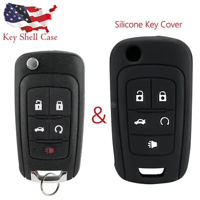 Silicone Key Cover Case Fob For Chevrolet Cruze Camaro Equinox GMC Terrain Black • $10.44