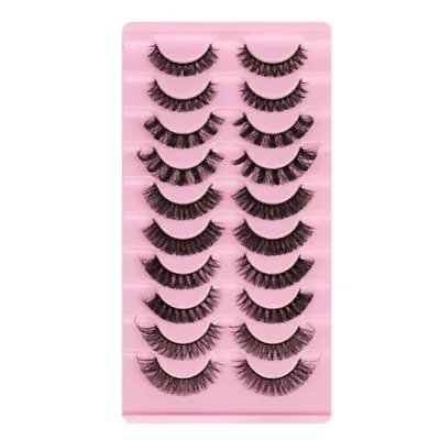 10Pairs Russian Style Strip Lashes D Curl Mink False Eyelashes Full Curled UK • £4.99