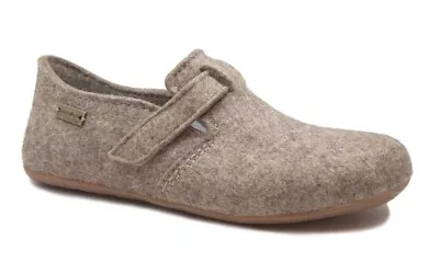 HAFLINGER Everest Focus Beige Wool Footbed Removable  Slipper Germany New • $84