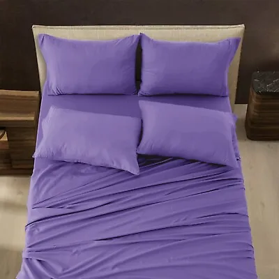 Luxury 6 Piece Bed Sheet Set 1800 Series Ultra Soft Deep Pocket Plain Sheets Set • $25.99