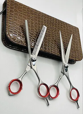 New 6  Professional Hair Cutting Scissors Thinning Razor Barber Shears Set Kit • $24.40