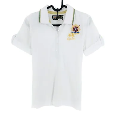 LA MARTINA GUARDS Polo CLUB White Pique Stretch Polo Shirt Size 2 / S • $31.43