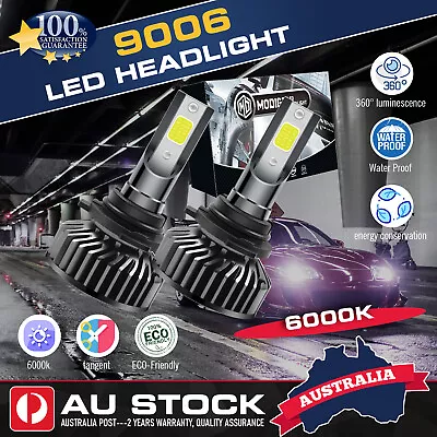 7200LM 9006 HB4 LED Headlight Globes Kit Hi/Lo Beam Brighter Cool White 6000K • $25.99