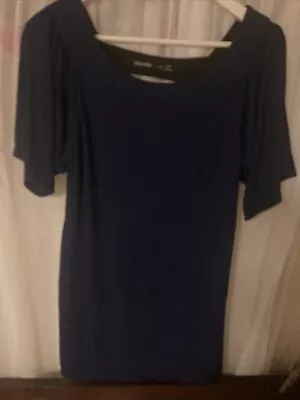 Ladies BACKSTAGE Short Navy Blue Dress .. Sz 10 .. Cutouts … Short Sleeves  • $5