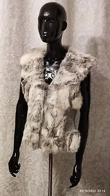 Real Rabbit Fur Vest Gilet Size 8-10 • £20