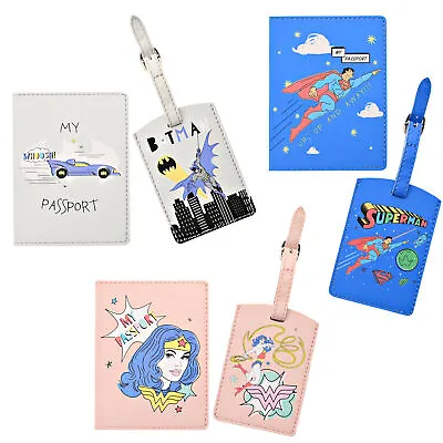 DC Comics Passport Cover And Luggage Tag Set - Choose Design • £23.79