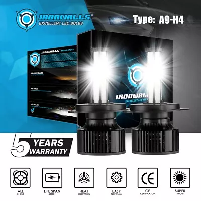6 Sides 9003 H4 LED Headlight Bulbs Kit High-Low Beam 2800W 360000LM 6500K White • $51.98