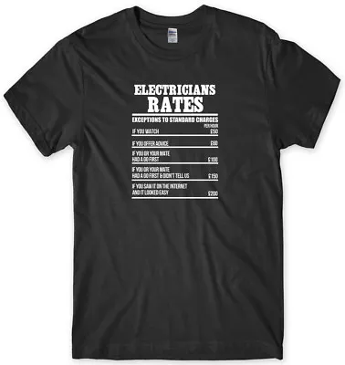 £11.99 • Buy Electricians Rates Mens Funny Unisex T-Shirt
