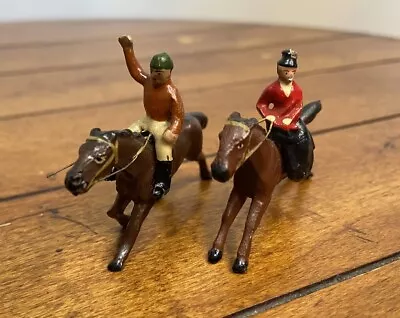 Britains Fox Hunting Lead Horse Man Side Saddle Woman Vintage • $45