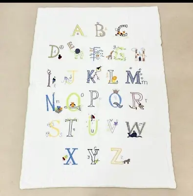 Handmade Alphabet Embroidered Hand Stitch Baby/Toddler Cotton Crib Quilt • $8.99