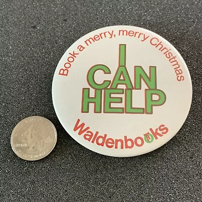 I Can Help Waldenbooks Book A Merry Christmas Mall Store Pinback Button #40656 • $10.99