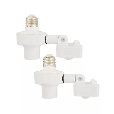 2 Pack Motion Sensor Light SocketsMotion Activated Socket Adapter E26/E27 Adju • $23.37