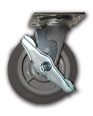 6  X 2  Swivel Caster W/ Non-Marking Duratek TPR Wheel & Side Brake 675#  • $24