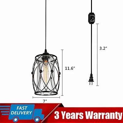 Industrial Plug In Pendant Light Hanging Lamp Dining Room Kitchen Island Light • $20.90