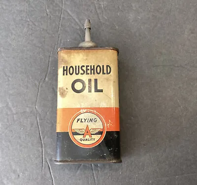 Vintage FLYING A LEAD TOP Household OIL CAN Handy Oiler TIDE WATER VEEDOL 1 • $88