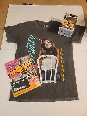 Britney Spears Tee 1999 Tour Reprint Grey Size S & Funko 1998 MAD Magazine  • $39.90