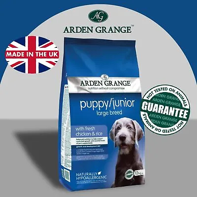 £58.50 • Buy 12KG Arden Grange Large Breed Puppy/Junior - Chicken And Rice High-Quality