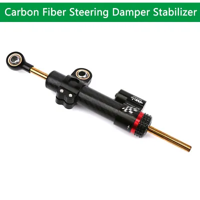 Carbon Fiber 9.8 INCH Steering Damper Stabilizer Motorcycle Universal • $57.32