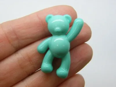 £2.30 • Buy 8 Teddy Bear Pendants Or Beads Blue Acrylic P769