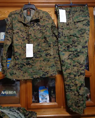 USMC MARPAT Uniform WOODLAND Combat Shirt & Pants In Size SMALL SHORT  NWT • $135.75