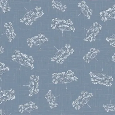 Woodland Cow Parsley Seed Heads On Blue 100% Cotton Nutex  Fat Quarters -metres • £3.95