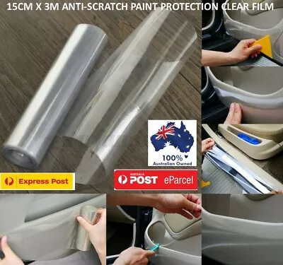 3M X 15cm Clear Vinyl Film Wrap Anti-Scratch Scratches Shield Paint Protection  • $21.82