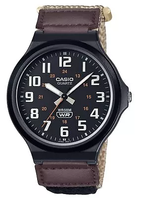 Casio Standard Analog Cloth Strap Black Dial Quartz MW-240B-5BV Men's Watch • $79.69
