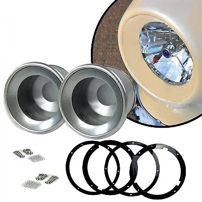 Recessed Frenched Headlight Conversion Kit 7  Bucket Trim Ring Flush Mount Bezel • $280.95