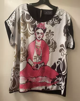 Frida Kahlo Casual Top Size Large With Cuffed Sleeves By Boho Artist Vida • $22.99