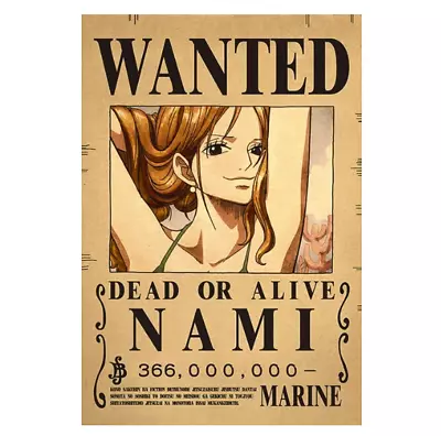 One Piece Straw Hat Crew Luffy 3 Billion Bounty Wanted Posters Wall Decoration • $10.99