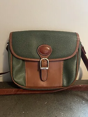 £5 • Buy Green Tan Country Leather Small Cross Body Bag