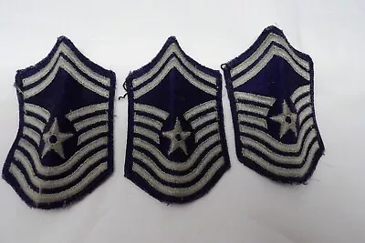 3 Vintage US Air Force Senior Master Sergeant Rank Patch Insignia USAF 4  Tall • $9.50