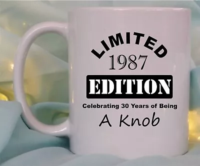 Adult Birthday Gift Mug Rude Kn*b Personalised Any Age Mens Womans Bitch Present • £10.95