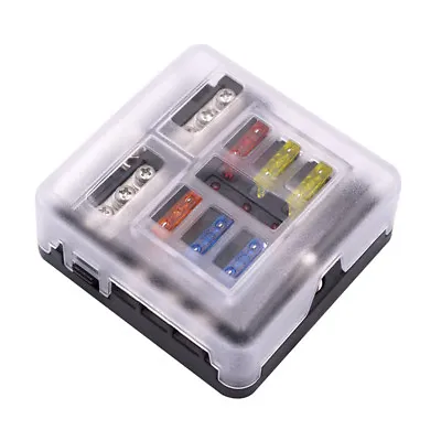 6 Way Blade Fuse Holder PBT PC Fuse Box Block Case 12V/24V Car Truck Boat Marine • £15.30