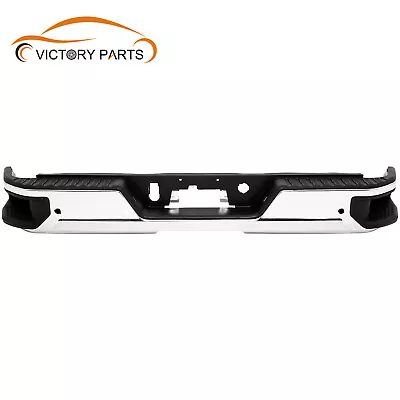 Steel Rear Step Bumper For 19-23 Chevy Silverado GMC Sierra 1500 Chrome W/ Holes • $609.88