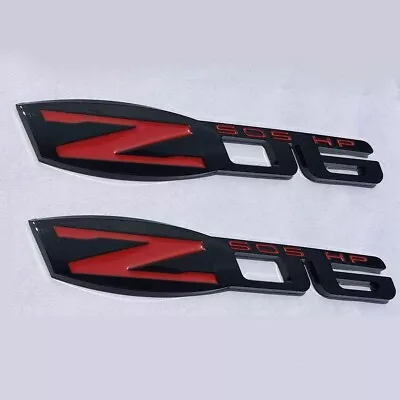 2pcs Fits Corvette C6 Z06 505 HP Emblem Badge 3D Nameplate Fender (Gloss Black) • $15.99