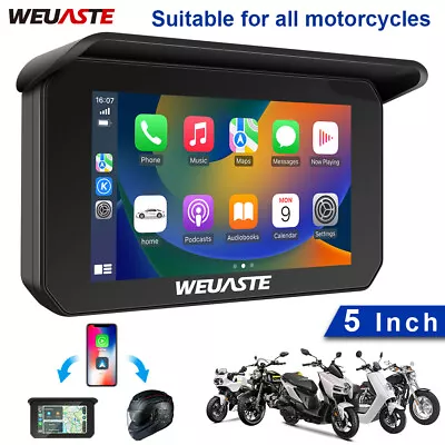 Motorcycle Navigator GPS IP65 Waterproof Wireless Apple Carplay 5'' Touch Screen • $192.59