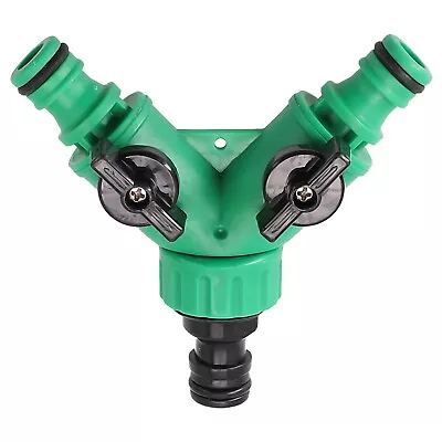 2 Way Garden Water Pipe Connectors Pipe Adapter  Y Shape Hose Splitter Valve New • £4.31