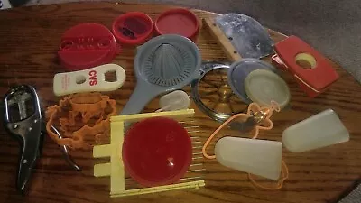 Large Lot Of Vintage Kitchen Items Tools Lids Openers Junk Drawer Stuff • $12.99