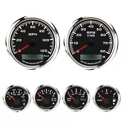$187.42 • Buy W PRO 6 Gauge Set GPS Speedometer 120 MPH Waterproof For Car Marine Boat Truck